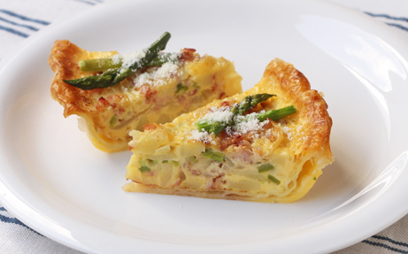 グリーンアスパラとベーコンのキッシュ